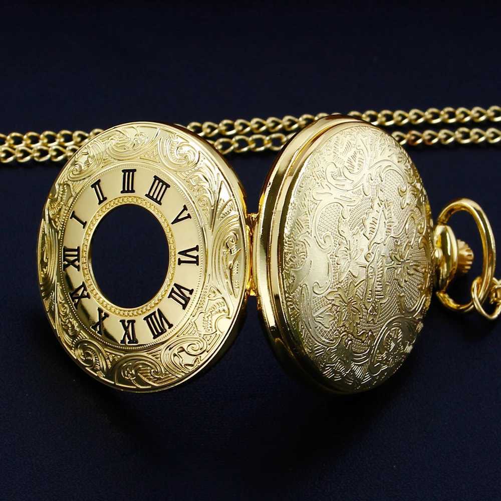 Luxury Gold Vintage Quartz Pocket Watch Womens and Mens Jewelry Pendant Accessories reloj bolsillo digitalX241104