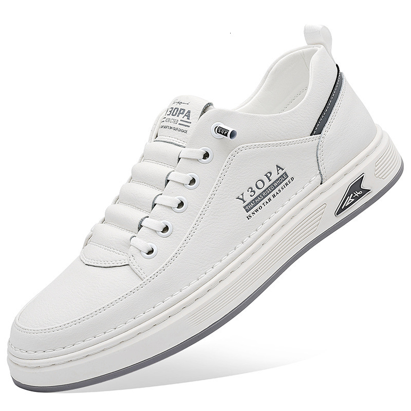 2024 Spring and Autumn New Handmade Leisure Men's Genuine Leather Slippers, Small White Shoes, Versatile Board Shoes 7773