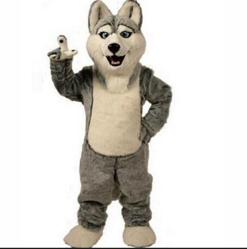 Halloween Gray Husky Mascot Costume Carnival Performance Apparel Anime Ad Apparel Performance Apparel