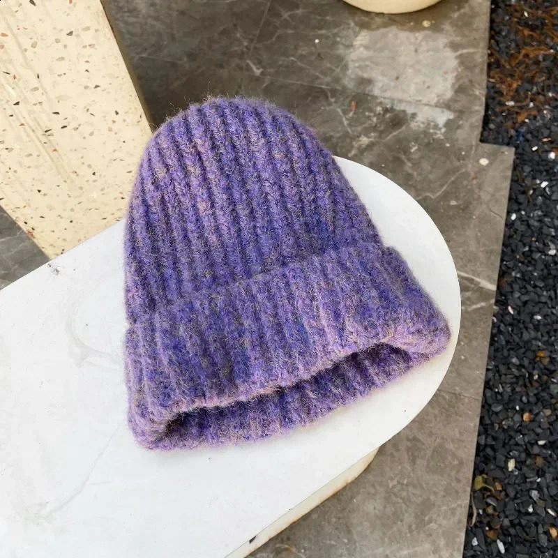 Winter Unisex Wool Hat Loose Big Head Circumference Knitted Hats Womens Korean Warm Oversized Skullies Beanies Christmas Gift 241105