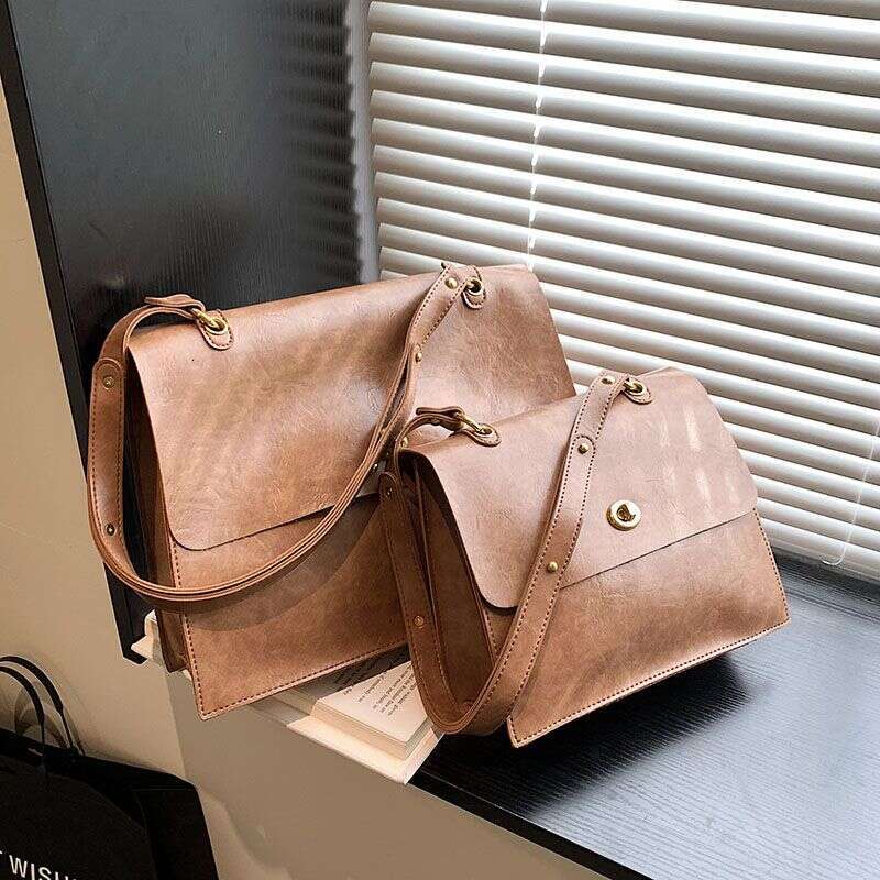 Designer Bag JIAERDI Vintage Coffee Shoulder Bag Women Preppy Style Leather Casual Crossbody Bags Female Retro Jk Briefcase Tote Bag Aethetic handbag