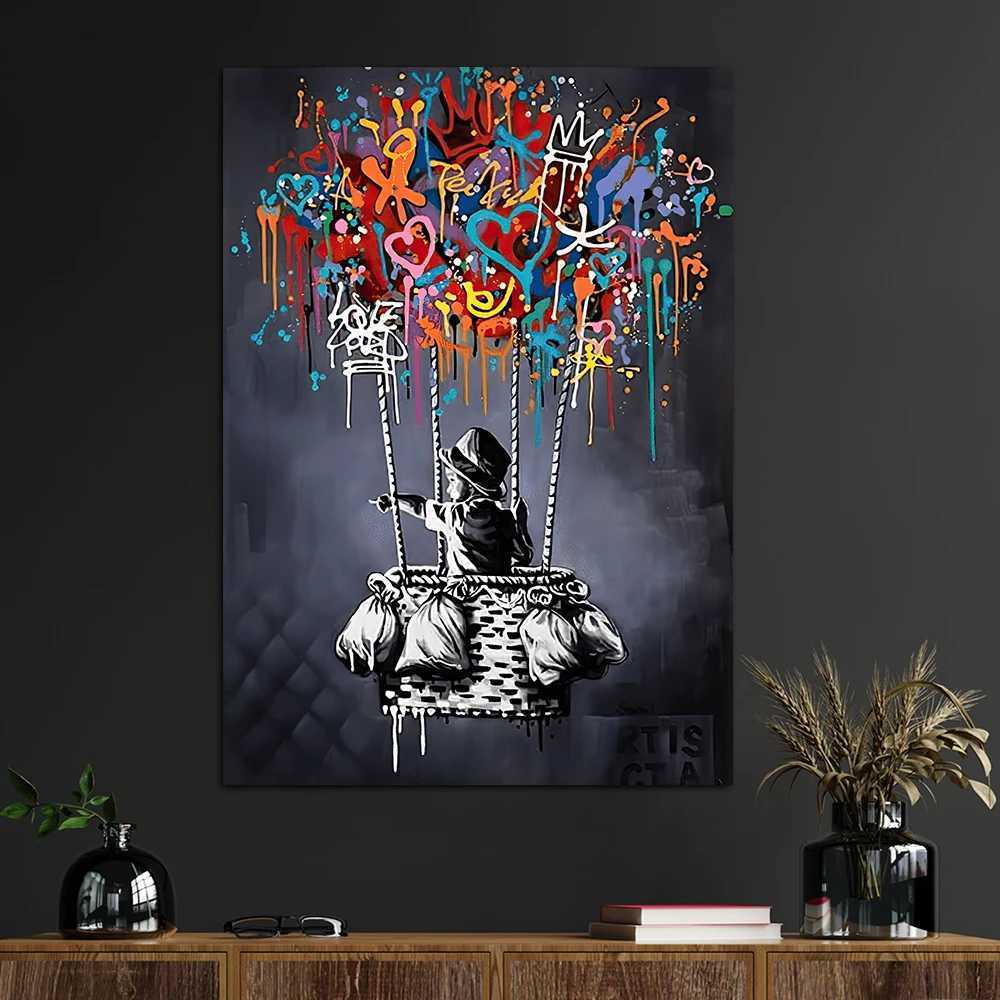 ic Abstract Wall Art Banksy Street Graffiti Wall Art HD Canvas Print Poster Home Living Room Bedroom DecorationXJ241104