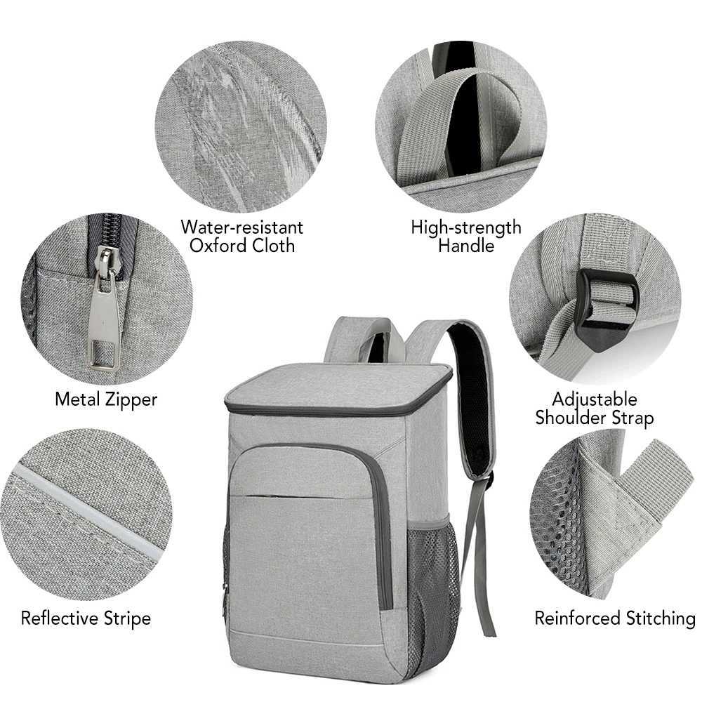 30l Cooler Backpack Leakproof Insulated Lunch Bag Picnic Food Insulation Cooler Bag for Outdoor Camping Hiking Picnics Beach 241105