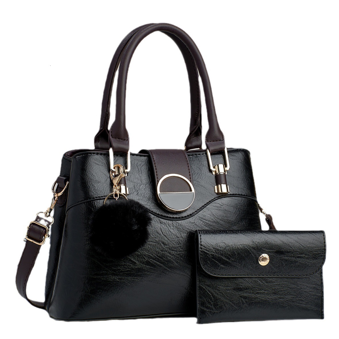 Designer's new spliced mother and baby simple solid color large capacity single shoulder women's texture bag trendy bag