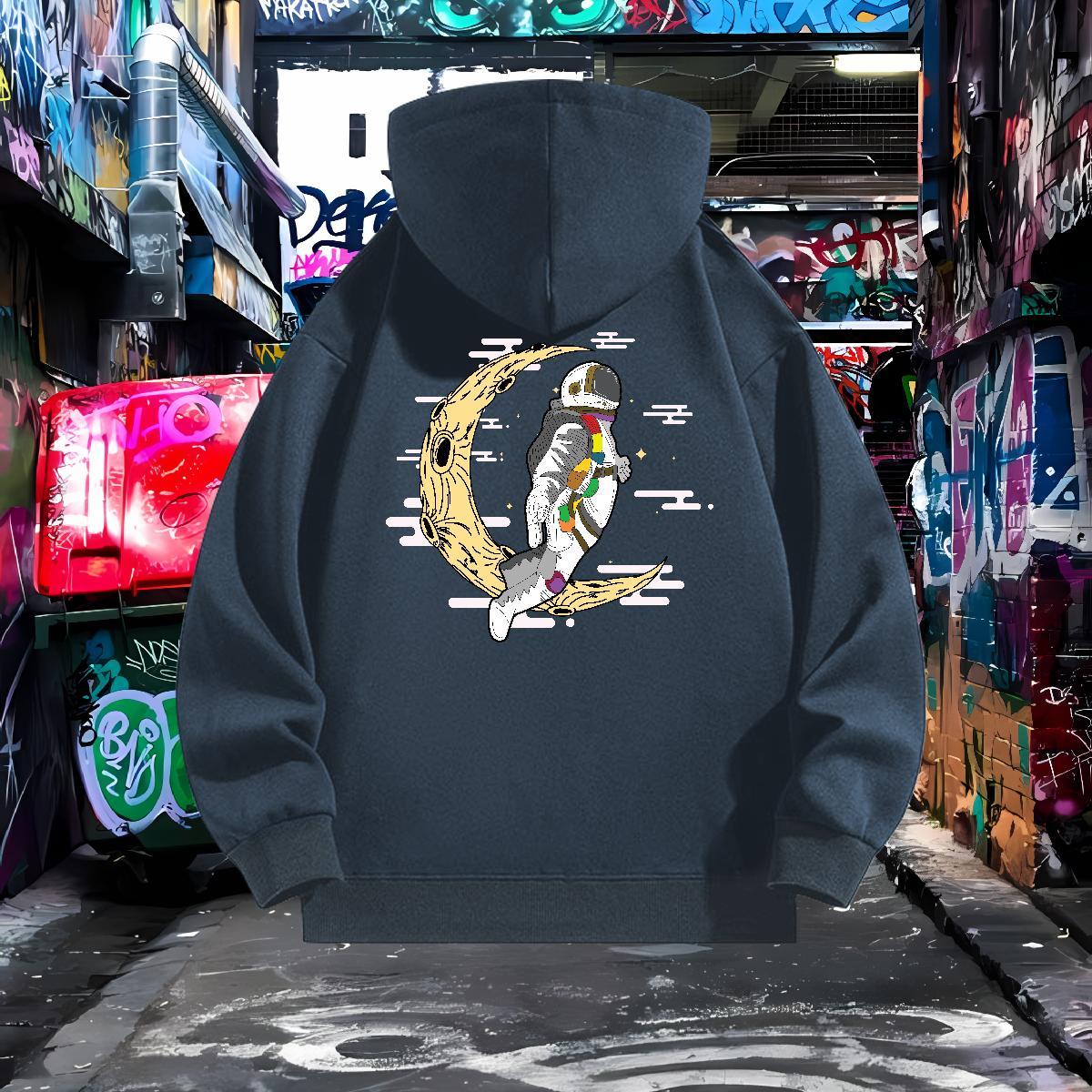 Wholesale Men Sweatshirt hoodie Breathable Soft Unisex Men Hoodie Cartoon Print Top Pullover Hoodie Home Outdoor Cotton 350g