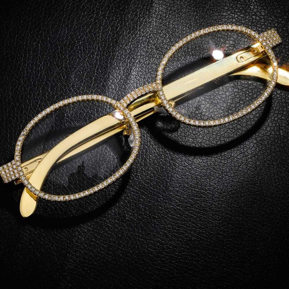Personalized hip-hop sunglassesCustom Moissanite Ice out Glasses frame Setting Mens Dia Sunglasses