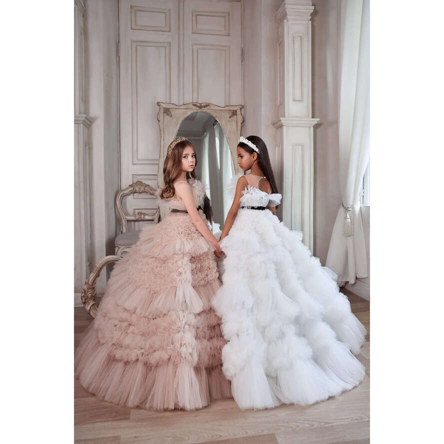 Wer Girls Dresses For Wedding Ruffles Tiered Skirts Toddler Pageant Gowns Tulle First Communion Dress