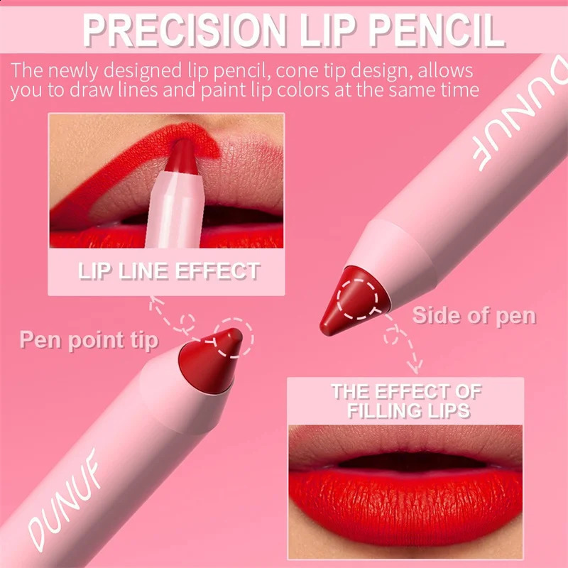 18 Colors Lipstick Pencil Matte Velvet Waterproof Long-lasting Non-stick Cup Lip Stick Sexy Rose Red Nude Brown Lip Liner Makeup 241105