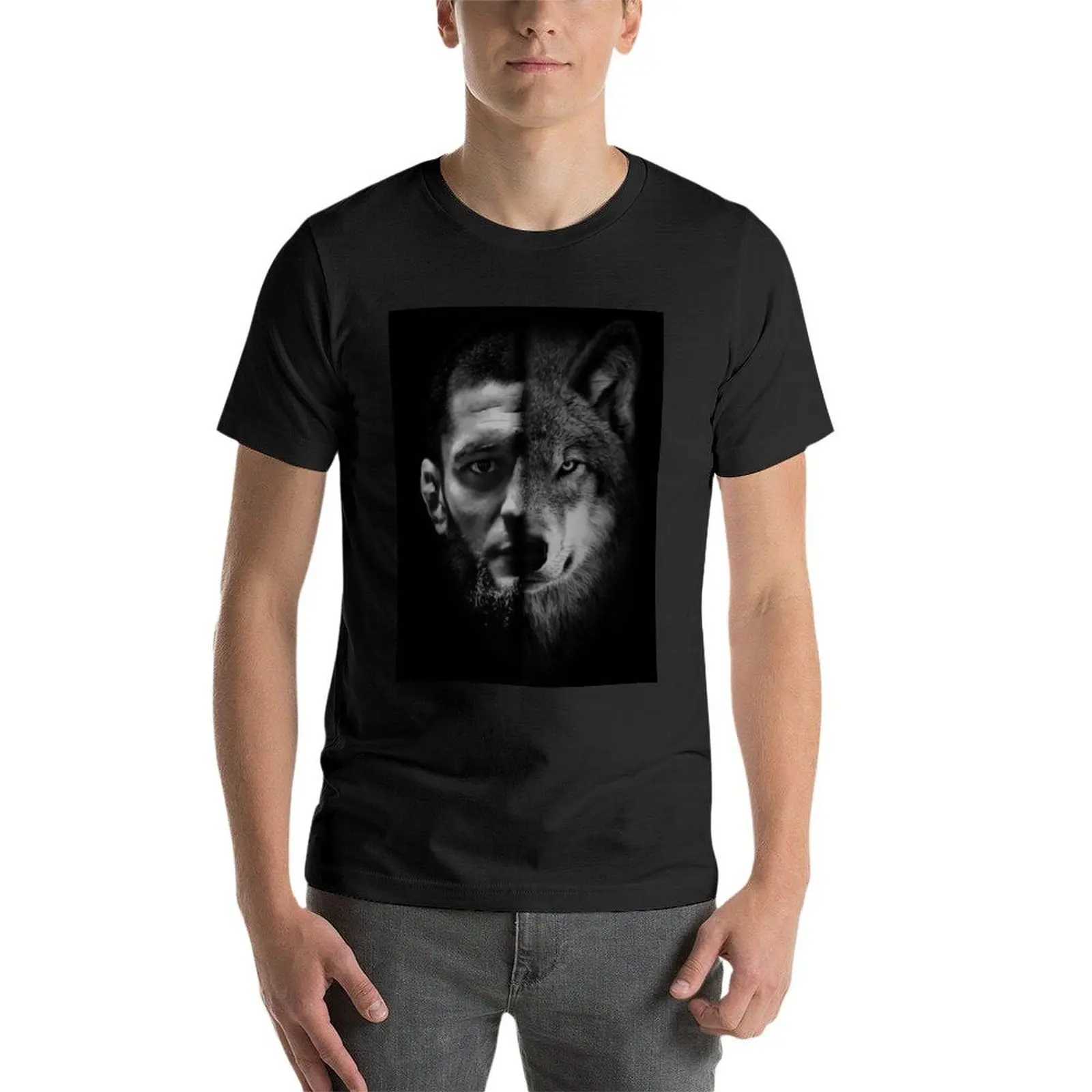 Khamzat Chimaev Borz Wolf T-shirt Korean Fashion Mens Wear W241105