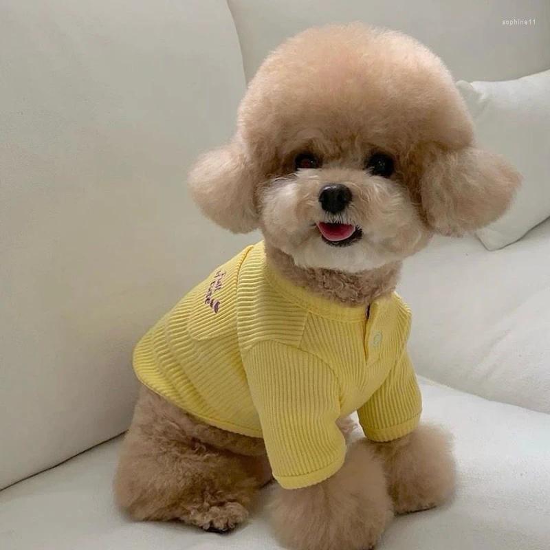 Dog Apparel Pet Soft Bottom Shirt Teddy Winter Clothes Bichon Pomeranian Solid Colour Vest Maltese Warm Pullover Xs-Xl