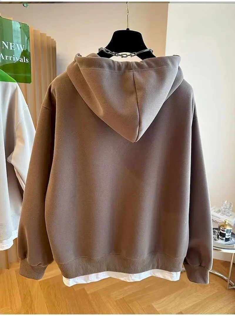 Korean Style Hoodies Women Fashion n Two Piece Hoodie Casual Loose Hooded Sweatshirts Spring Autumn Trendy Tops Y2k 241105