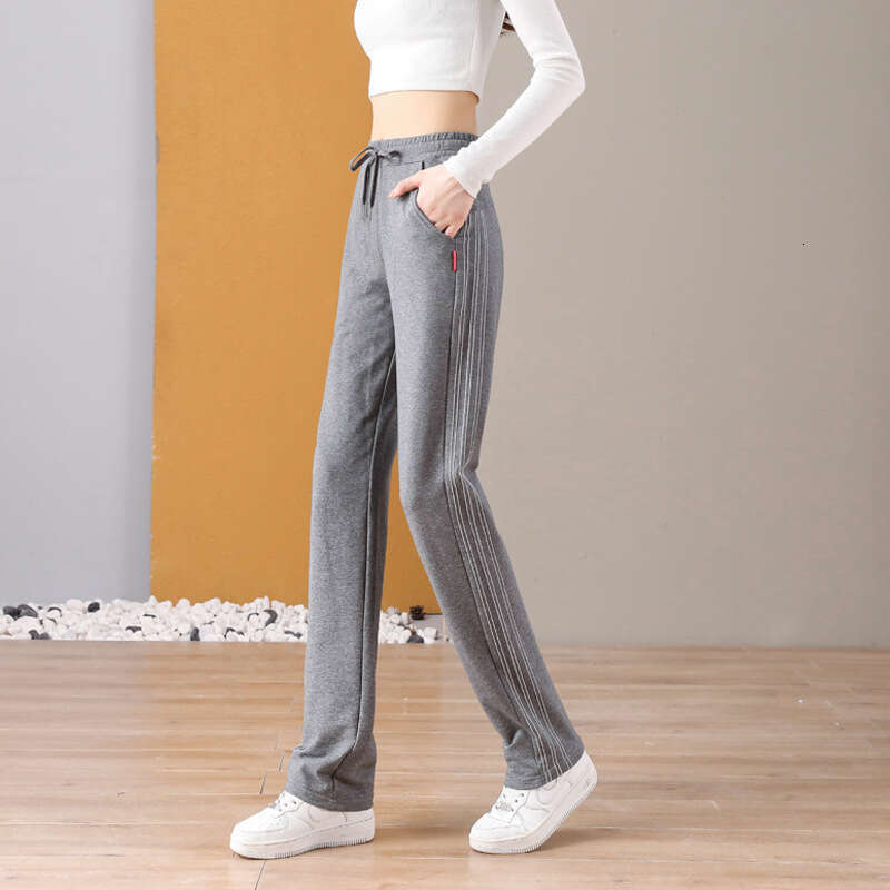 shanshi three stripes pants Spring and Autumn Fashion Side Striped Casual Sports Women's Loose High Street Trendy Brand Straight Tube Three Row B