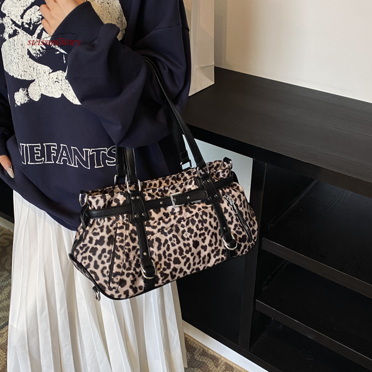 Sweet and Cool Hot Girl Motorcycle Women's Same Style Street Underarm Minimally Charming Cute Large Capacity Shoulder Bag #41 swissmilitary