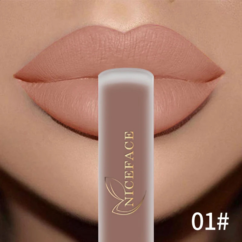 NICEFACE Color Lip Gloss Waterproof Matt Lipgloss Lasting Nude Liquid Lipstick Cosmetic Sexy Women Lip Tint Makeup Lip Stain 241105
