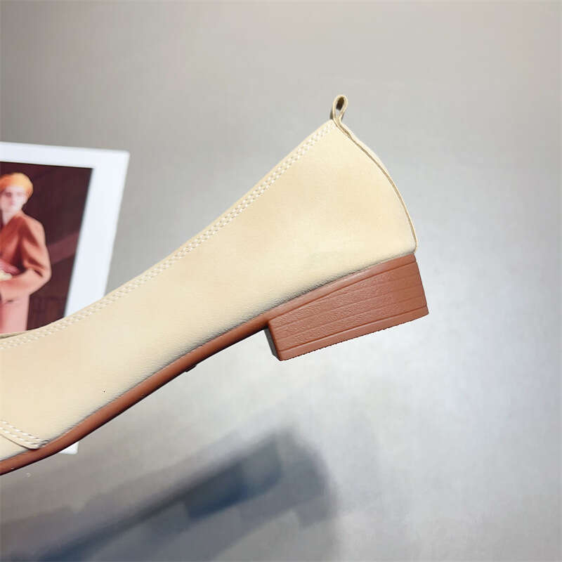 Shallow Mouth Flat Single Shoe Korean Version Summer New Grandma Leather Soft Sole Thick Low Heel Versatile Women's Shoes