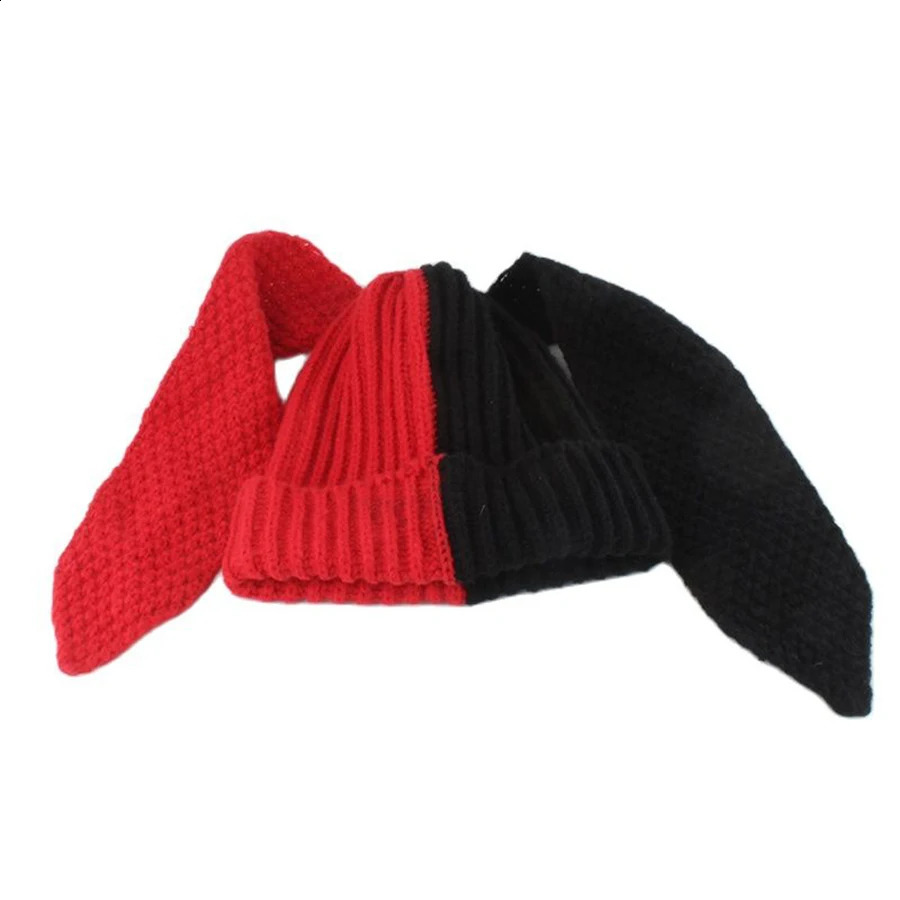 Winter Skullies Beanies Women Long ears Rabbit Cute Hat Crochet Knitted Costume Beanie Hats Christmas Gift Hiphop Cap 241105