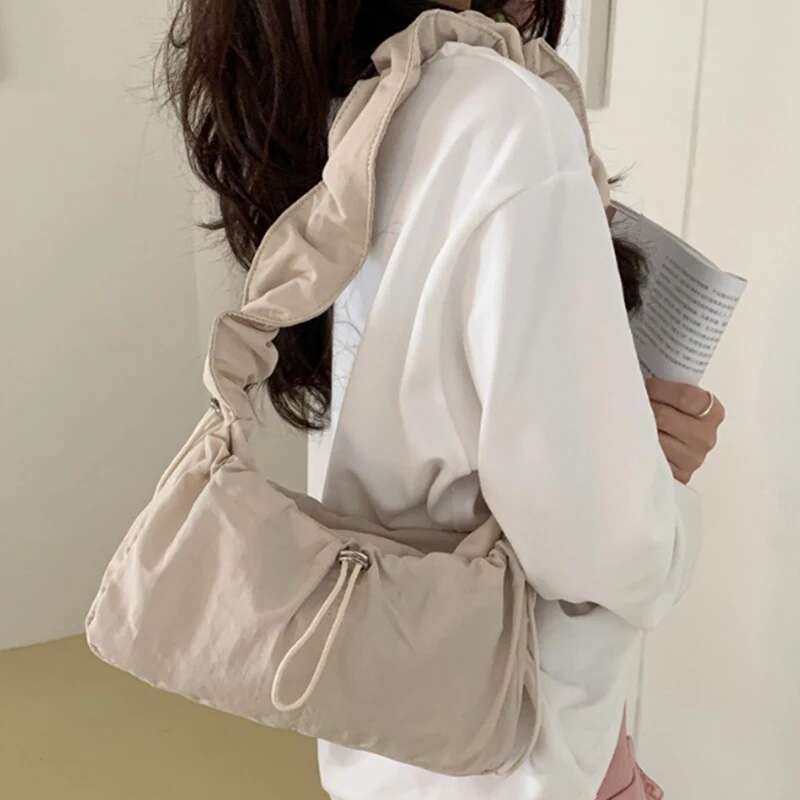 Simple Fashion Fold Shoulder Vintage Casual Designer Underarm Crossbody Bag Women 2025 New Handbags High Quality