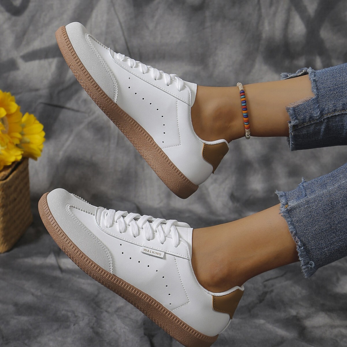 Versatile Women's Sneakers - Durable Casual Footwear with a Roomy Fit and Lightweight Construction