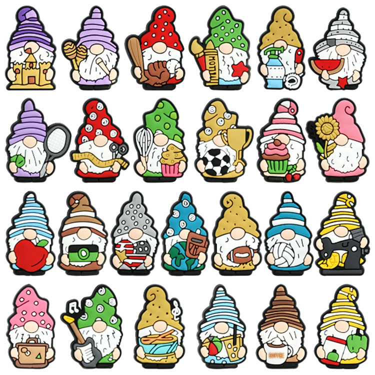 christmas shoe part accessories charms pvc soft cartoon clog charms decoration buckle for garden sandal shoe