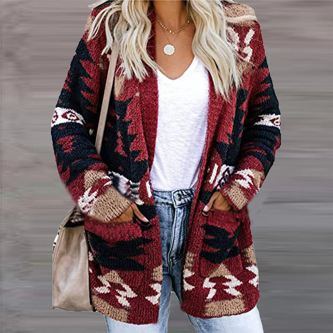 Autumn/Winter Women's Loose Halloween Sweater Christmas Printed Knitted Cardigan Cardigan Autumn Warm Clothing Vintage Sweater