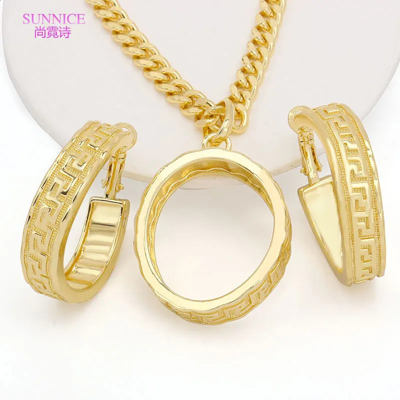 18k Gold Plated Jewelry Set for Women Bridal Jewellery Sets African Wedding Necklace and Earrings Set 241105