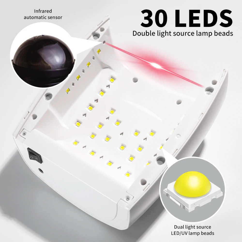 Professional Rechargeable Infrared Sensor Nail Lamp 33LED with 3 Timers Fast Cure All Gel Nail Polish Nail Drying Salon Tools 241104