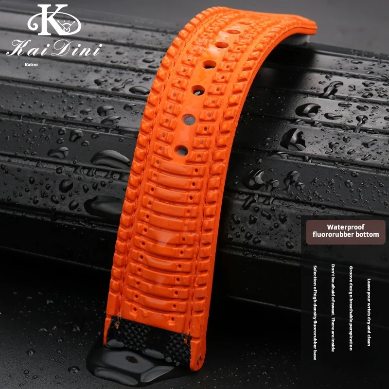 For any Waterproof rubber watch strap Men bracelet 19 20mm 21 22mm 23mm 24mm wristband Blue orange green yellow Watchband 241105