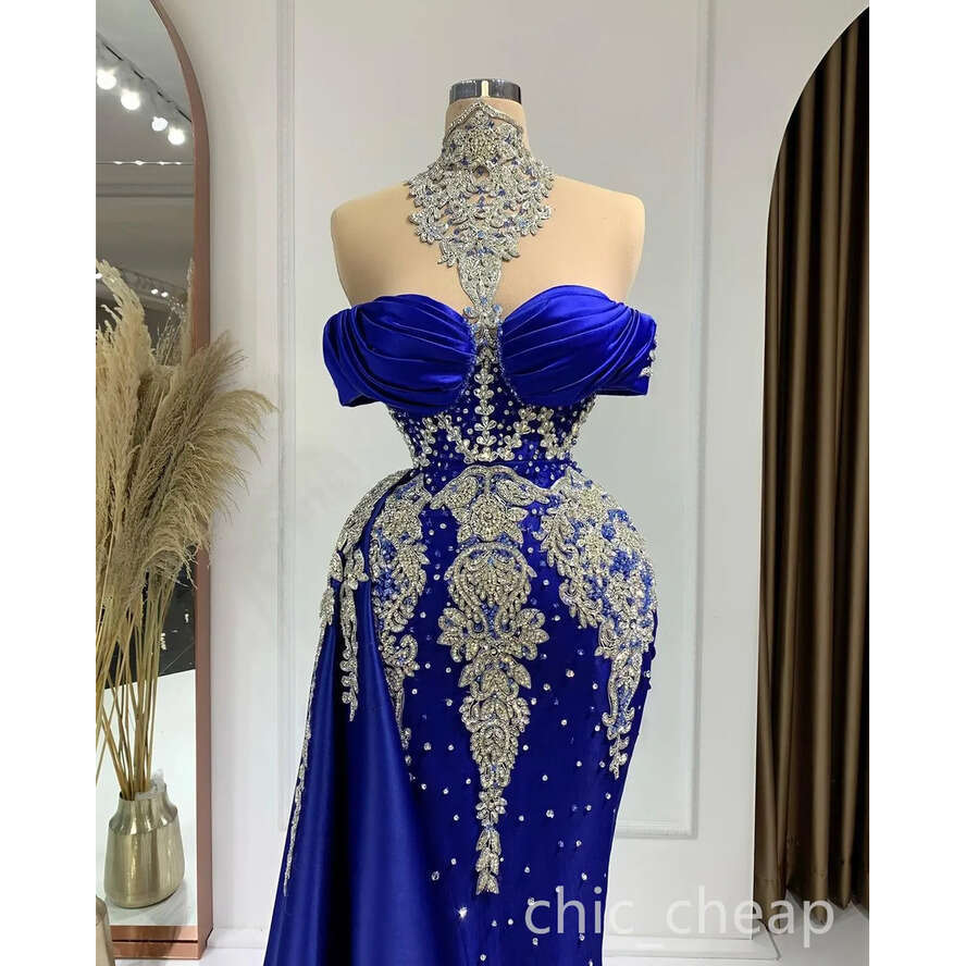Arabic Aso Ebi Sheath Urious Prom Dresses Lace Beaded Crystals Evening Formal Party Second Reception Birthday Engagement Gowns Dress ZJ