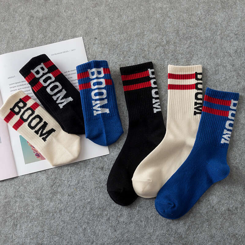 shanshi men socks Men's Brand Harajuku Wind Mid Sleeve ins Fashion Autumn and Winter Student Cotton Long Socks Men