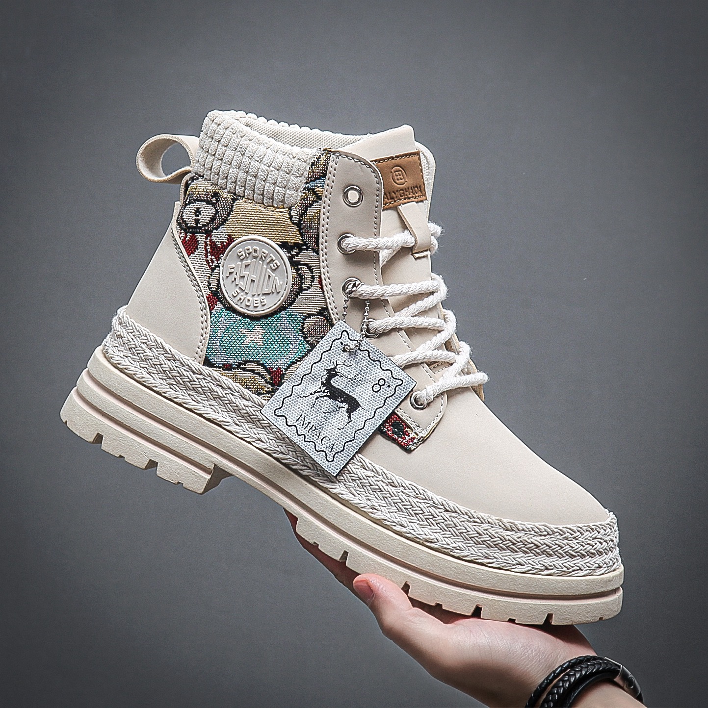Men's Retro Hiking Boots hot - New Waterproof Leather High Top Sneakers for Outdoor Casual Wear