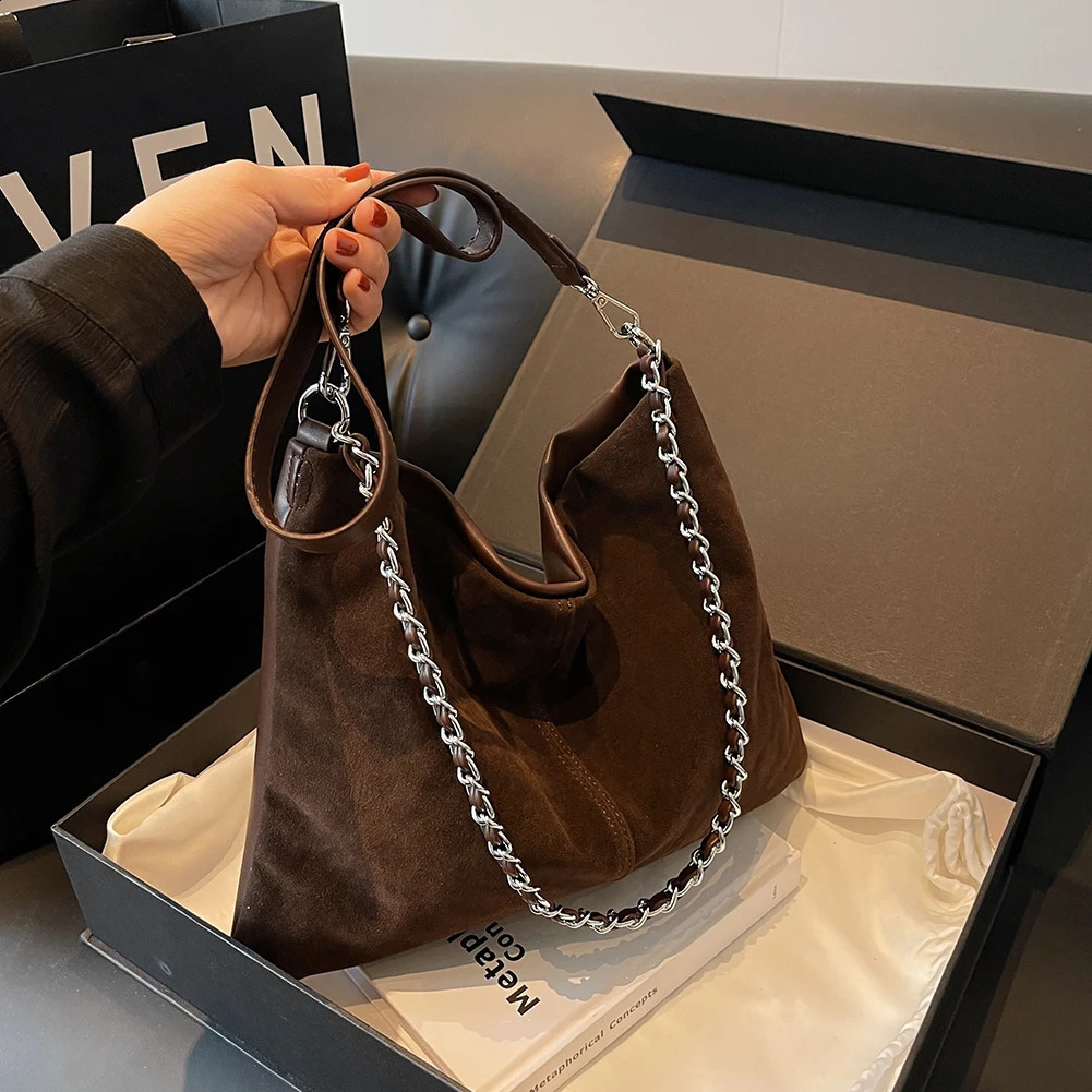 Casual Retro Suede Bread Womens Bag Wallet Autumn Winter Casual Single Shoulder Cross Body Bag Sac A Main Femme 241105