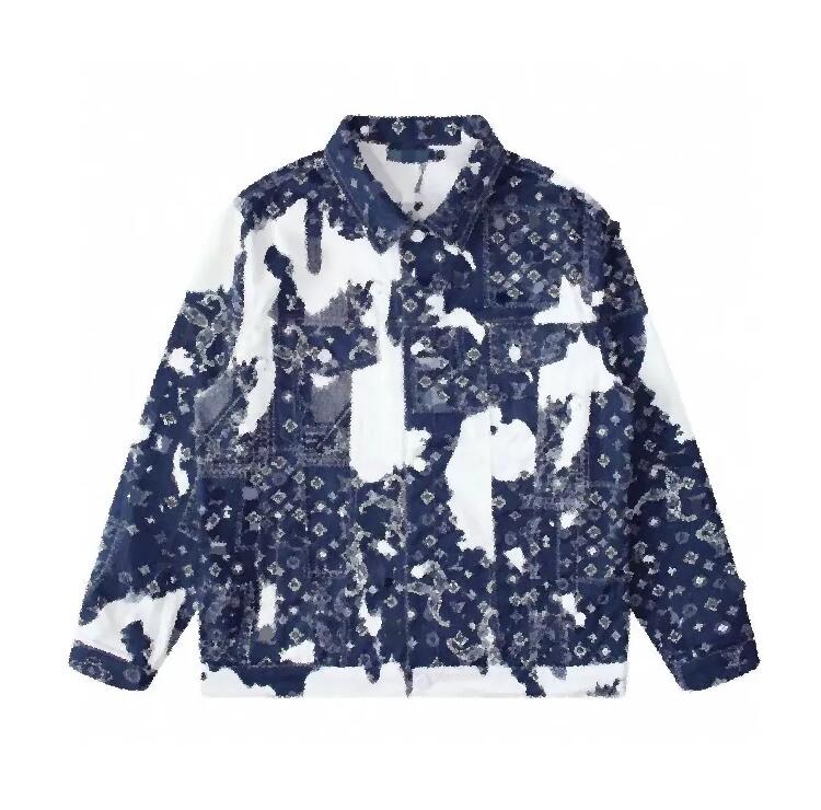L828 Spring designer jacket men long sleeve brand jean jacket tie-dyed luxury denim jackets mens coat