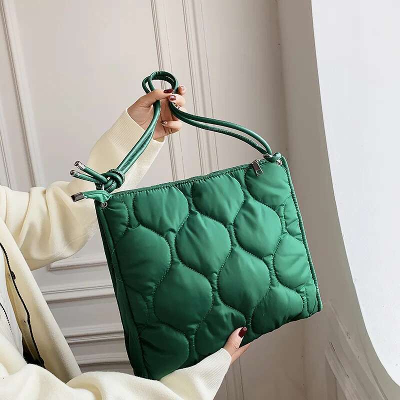 Designer Bag Winter Down Cotton Shoulder Bag Women Waterproof Tote Bags For Women Soft Fluffy Air Down Female Satchel Simple Crossbody Bag handbag