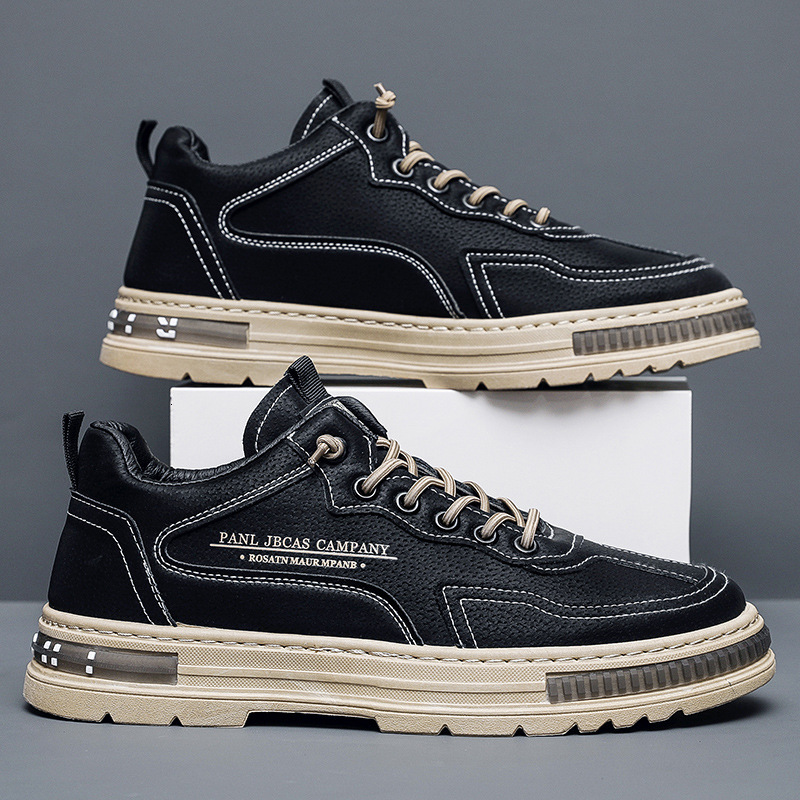 Autumn new workwear height increasing casual low top board work men's chef labor protection shoes men