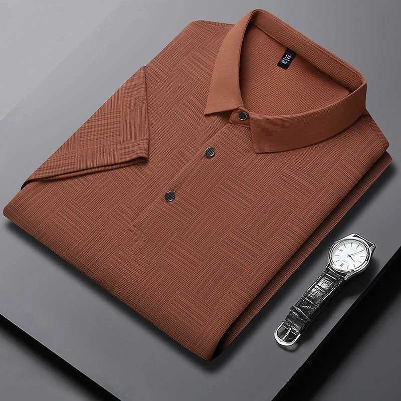 2024 mens new printed cotton business casual short sleeved shirt fashionable short sleeved comfortable breathable top W241104