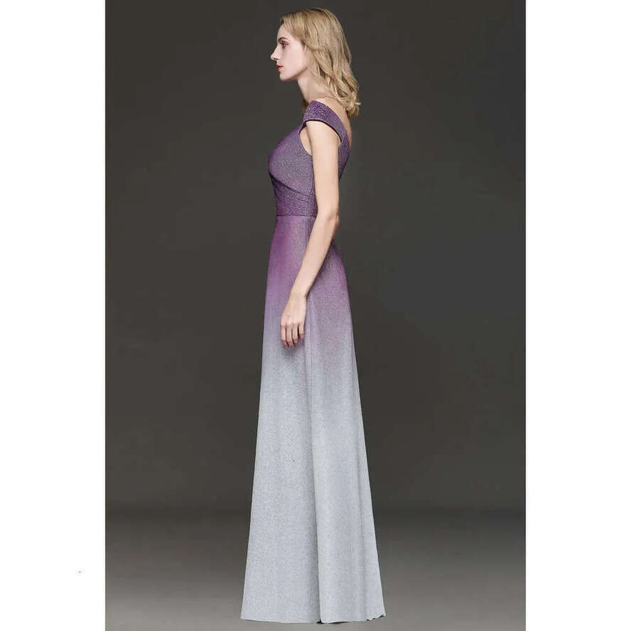 Sleeves A Cap Sequins E Long Prom Gradient Color Ruched Or Length Formal Party Evening Dresses Real Image Cps