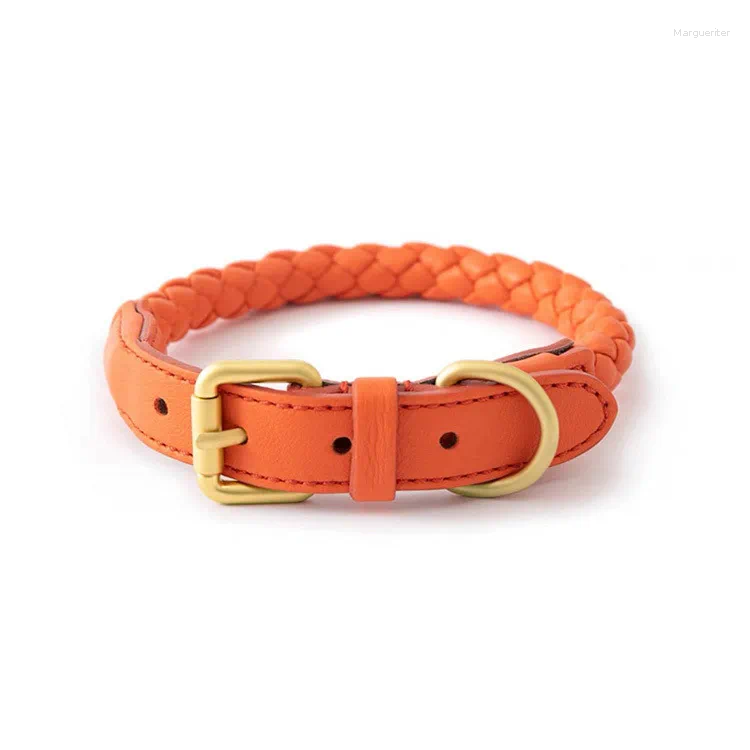 Dog Collars Woven Leather Hand Holding Rope Pet Collar Leash Suit Small And Medium-Sized Dogs Puppy Supplies Accessories