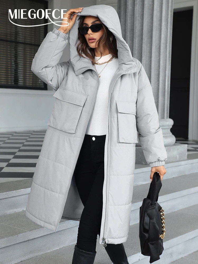MIEGOFCE 2024 Spring Big Loose High Quality Womens Coat Long Sleeve Fashion Women Parka Sport Leisure Quilted Jacket C24689 241105