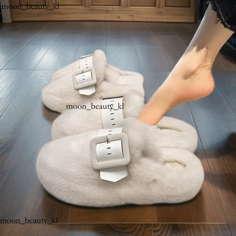 Outdoor Leisure Shoe Baotou Hairy Slippers For Women's Outdoor Wear 2024 New Autumn And Winter Thick Soled Soft Soled Anti Slip Cotton Slippers F