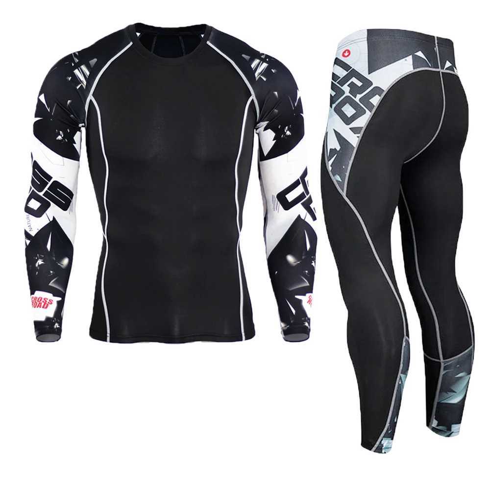New mens hot underwear set compression sports set quick drying hot underwear mens clothing long Johns set X250129
