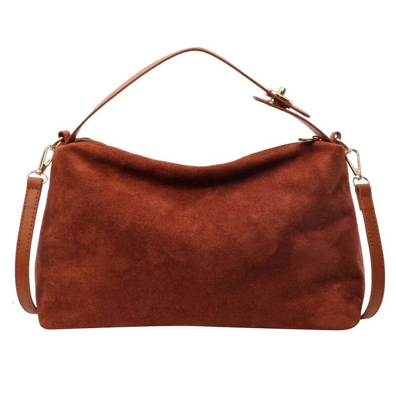Fashion Zipper Suede Simplicity Shoulder and Crossbody Bags Solid High Quality Handbags for Women 2025 Classic Versatile