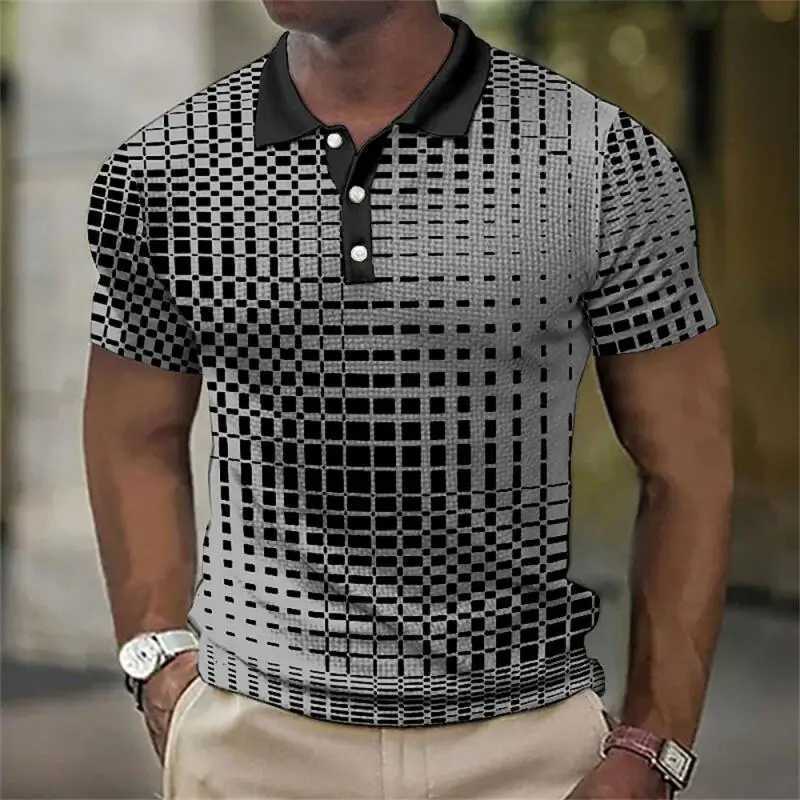 New trend mens summer short slip 3D digital printed shirt. W241104