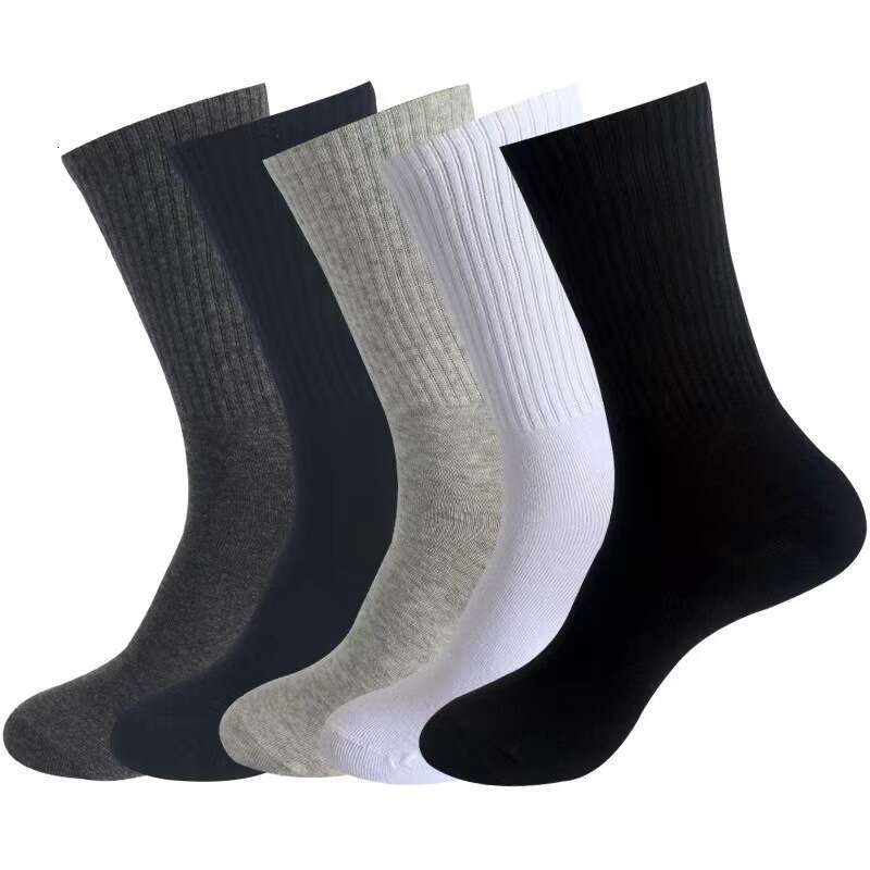 shanshi men socks Men's autumn winter high elastic calf men's and women's running sports socks large-sized solid color medium length so