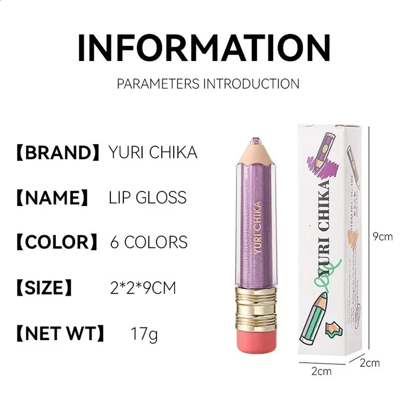 Amusing Pencil Shaped Lipstick Moisturizing Shimmer Lipgloss Sexy Lip Makeup Glitter Lipgloss Long Lasting Liquid Lipstick 241105
