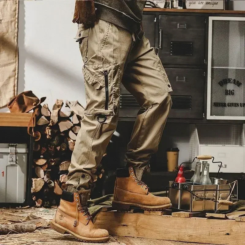 Male Trousers Outdoor Mens Cargo Pants Trekking Motorcycle Multi Pocket Biker Multipockets Hiking Big Size Slacks Large y 241105
