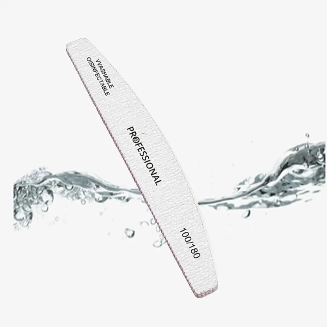 2550 Pcs Grey Sandpaper Nail File 80 100 180 Grit Buffering Half Moon Pedicure Block Polishing Manicure Tools Nails Accessoires 241105