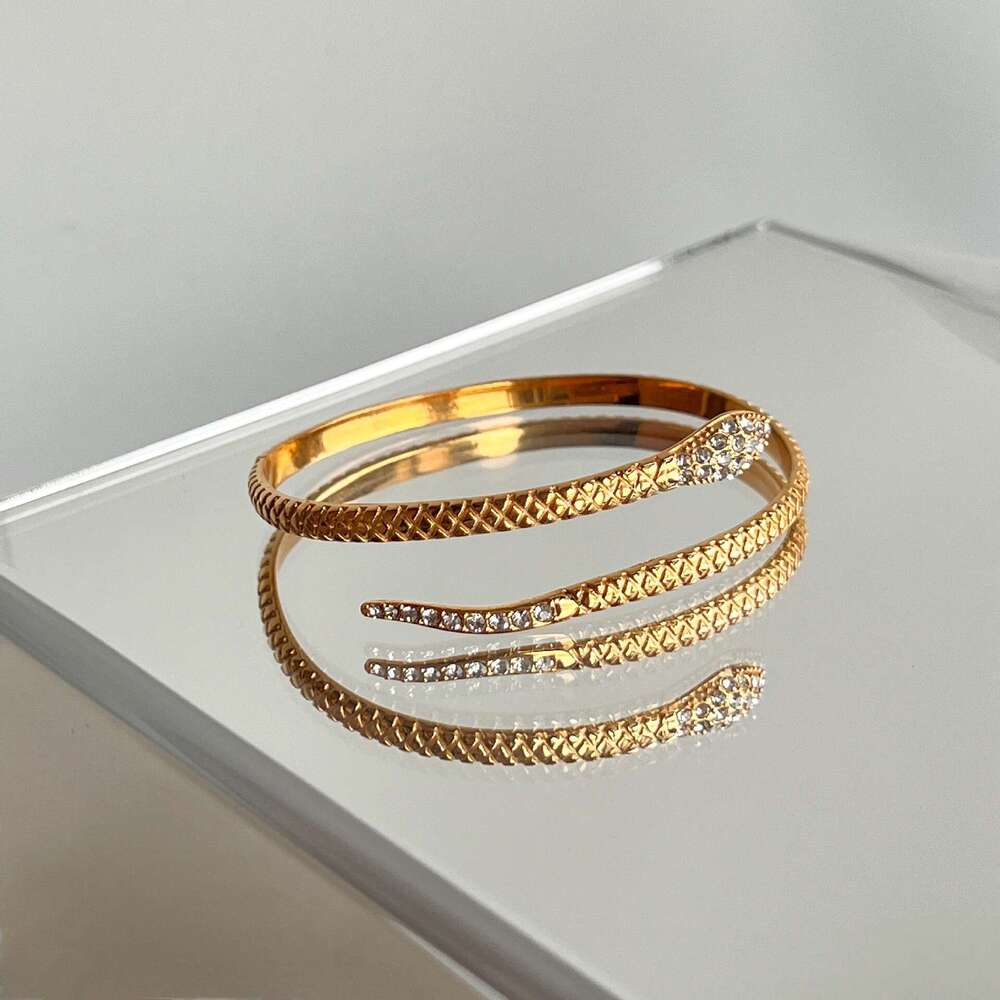 Snake Miranda Fashion Jewelry Hot Fashion New 316 Stainless Steel Open Charm Bracelet Bangle Women Golden Wrist Animal Statement Jewelry Waterproof