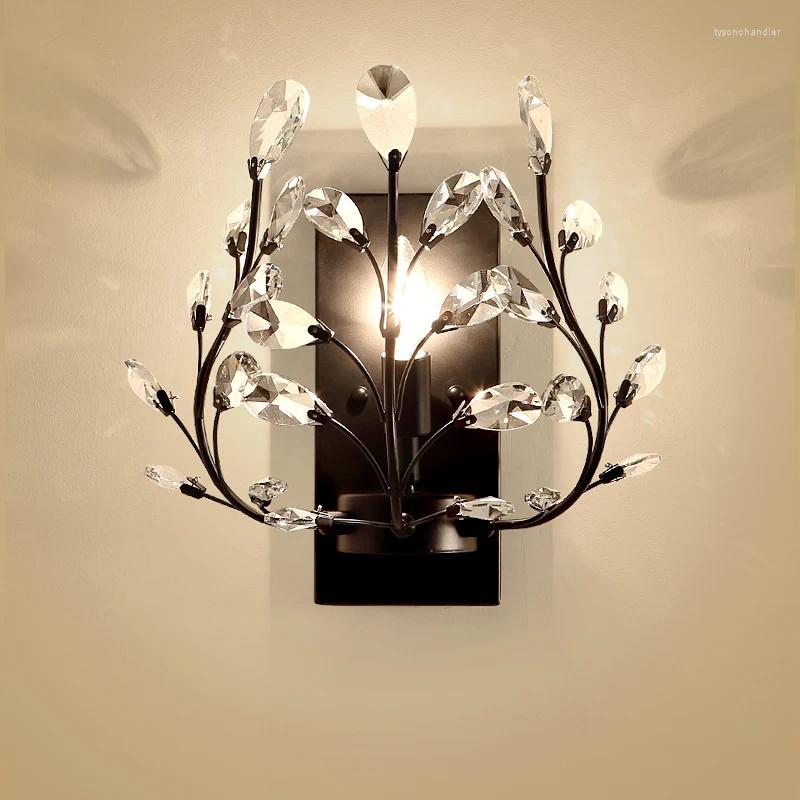 Lamps Wall OUFULA Modern Crystal Lamp American Countryside LED Creative Living Room Bedroom Corridor Home Decoration Light
