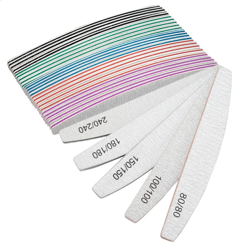3510Pcs Professional Nail File Sandpaper Strong Thick Nail Files Buffer For Manicure Sanding Half Moon Lime Nail Tools 100180 241105