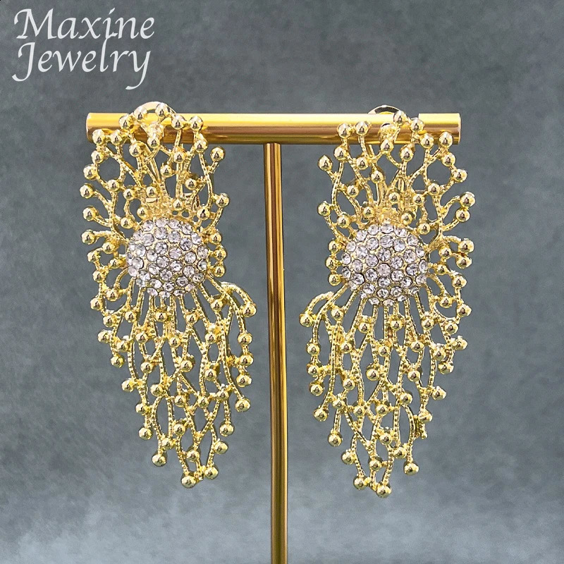 Original 18K Gold Plated Jewelry Set for Women Trendy Golden Necklace Earring Bracelet Ring Party Dubai Wedding Gifts 241105